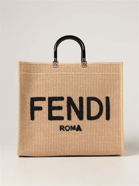 fendi straw tote|fendi rattan bag.